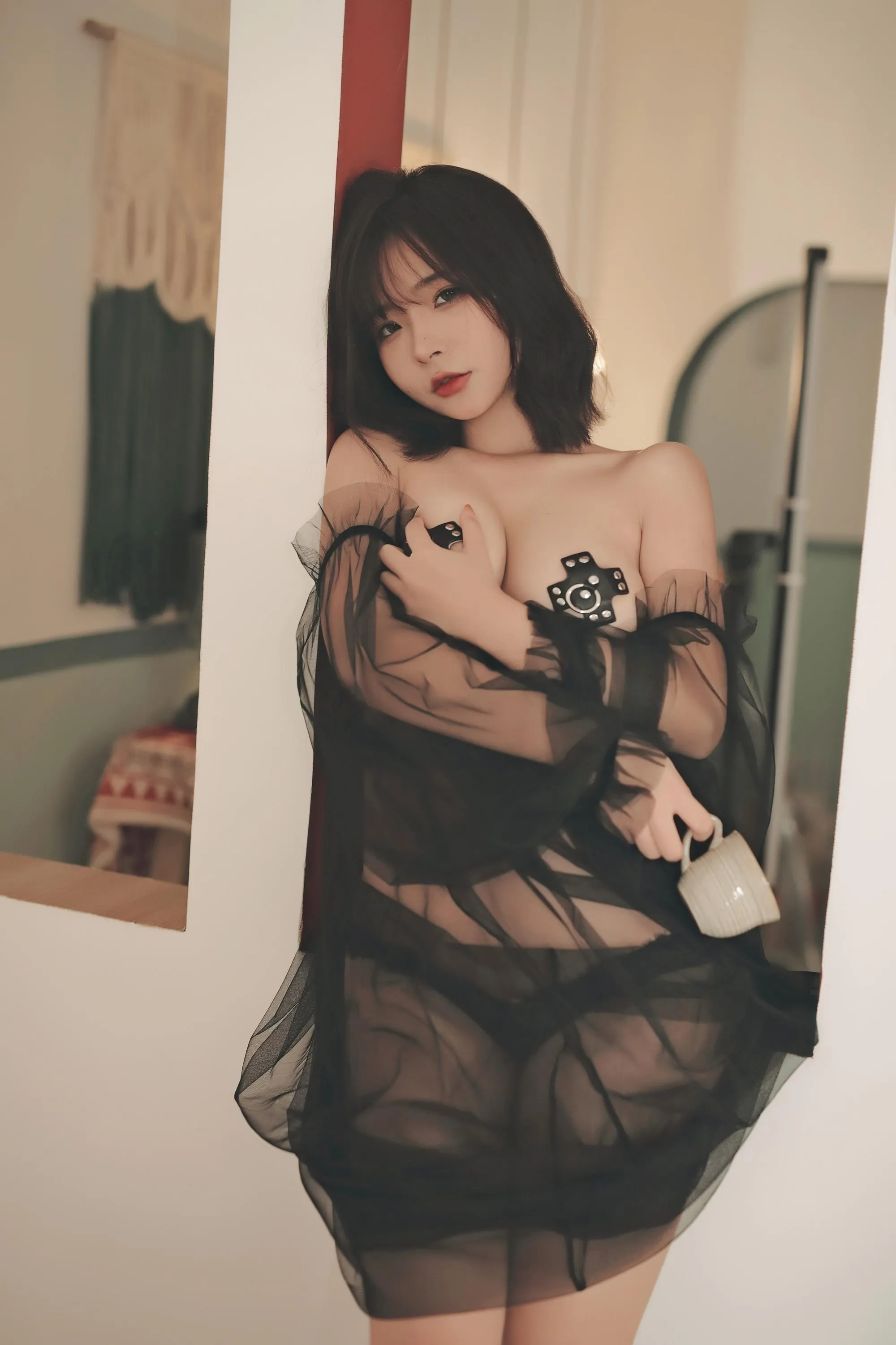 yuuhui玉汇 – NO.021 爱欲之神 黑纱朦胧 [104P]插图4
